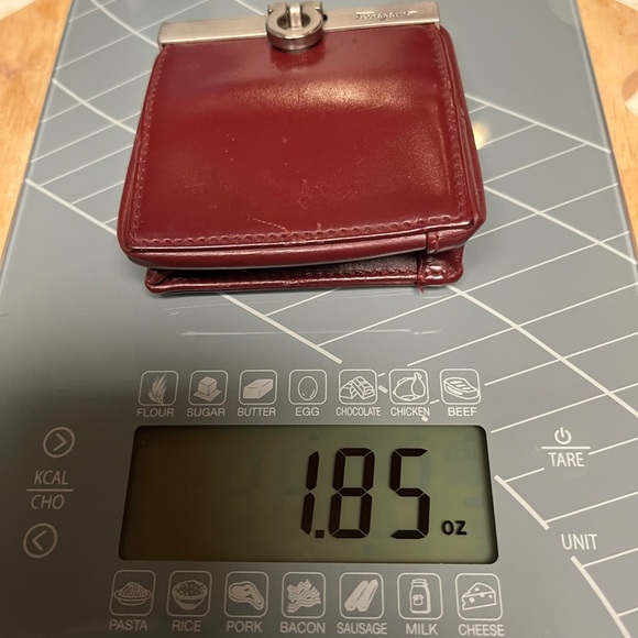 Salvatore Ferragamo Red Leather Coin Purse/ Pouch Silver Hardware Vintage - Picture 16 of 16